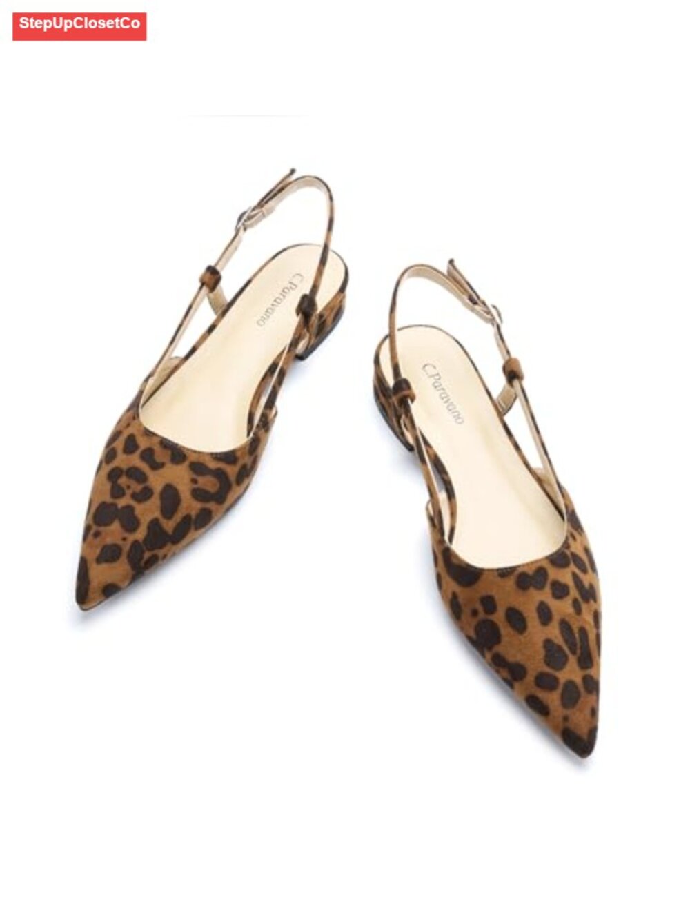 Pointed Toe Slingback Flats Dressy Closed Sandal Shoes with Nappa Lambskin